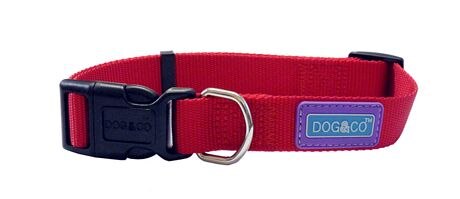 Dog & Co Nylon Adjustable Collar Red 25mm X 45-60cm
